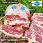 Mutton collar SHOULDER BONE-IN FOREQUARTER bahu domba frozen Australia MIDFIELD chops portioned 1" 2.5cm 1.5kg/pack 2-3pcs (price/kg)